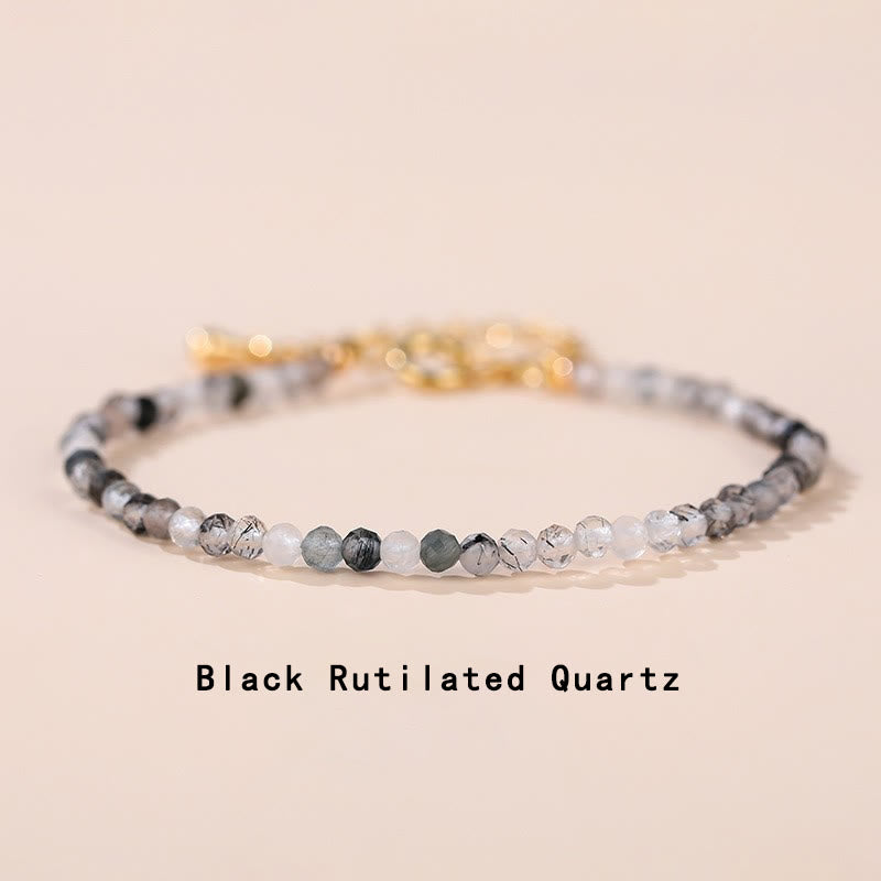 Fortune Jewel Strawberry Quartz Prehnite Peridot Lazurite Pink Crystal Tourmaline Healing Chain Bracelet