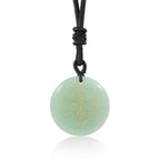 Fortune Jewel Vajra Dorje Sanskrit Pattern Natural Various Crystal Black Obsidian Fulfilment Necklace Pendant