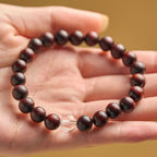 Fortune Jewel Small Leaf Red Sandalwood White Crystal Protection Bracelet