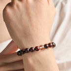 Fortune Jewel Small Leaf Red Sandalwood White Crystal Protection Bracelet