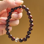 Fortune Jewel Small Leaf Red Sandalwood White Crystal Protection Bracelet