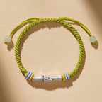 Fortune Jewel 999 Sterling Silver Red String Bamboo Enlightenment Bracelet