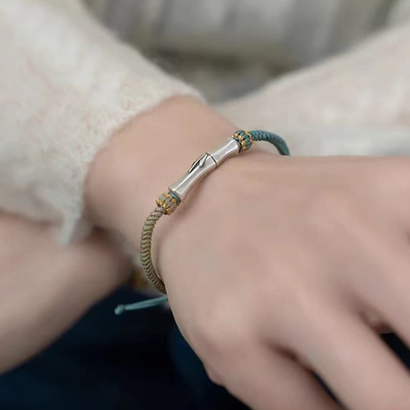 Fortune Jewel 925 Sterling Silver Bamboo Protection Braided Bracelet