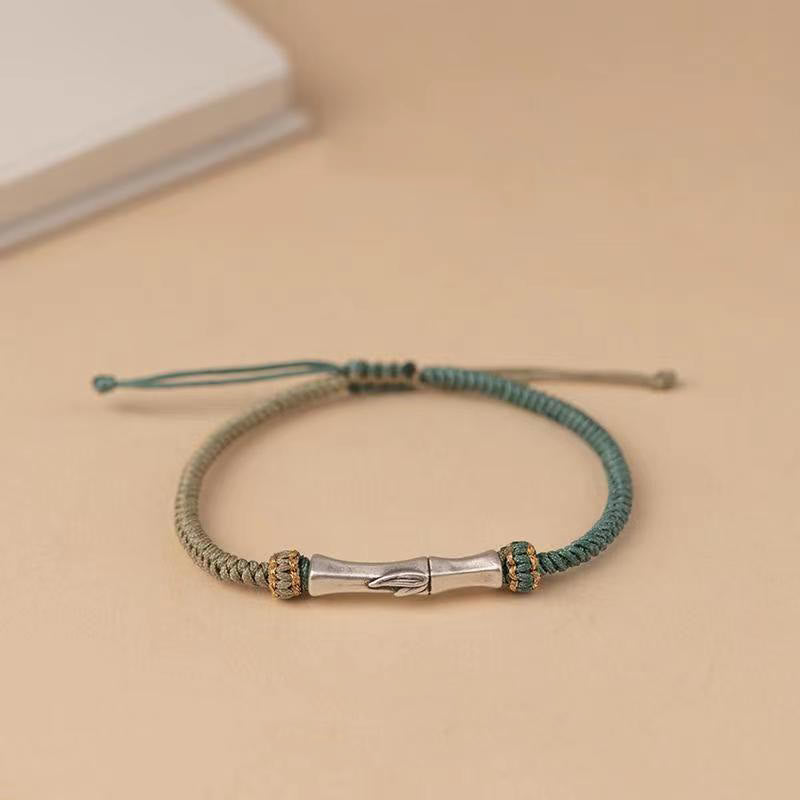 Fortune Jewel 925 Sterling Silver Bamboo Protection Braided Bracelet
