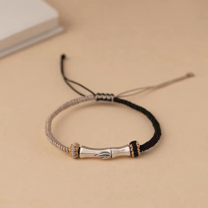 Fortune Jewel 925 Sterling Silver Bamboo Protection Braided Bracelet