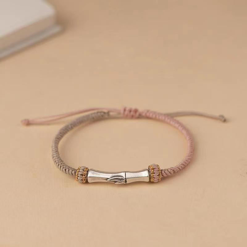 Fortune Jewel 925 Sterling Silver Bamboo Protection Braided Bracelet