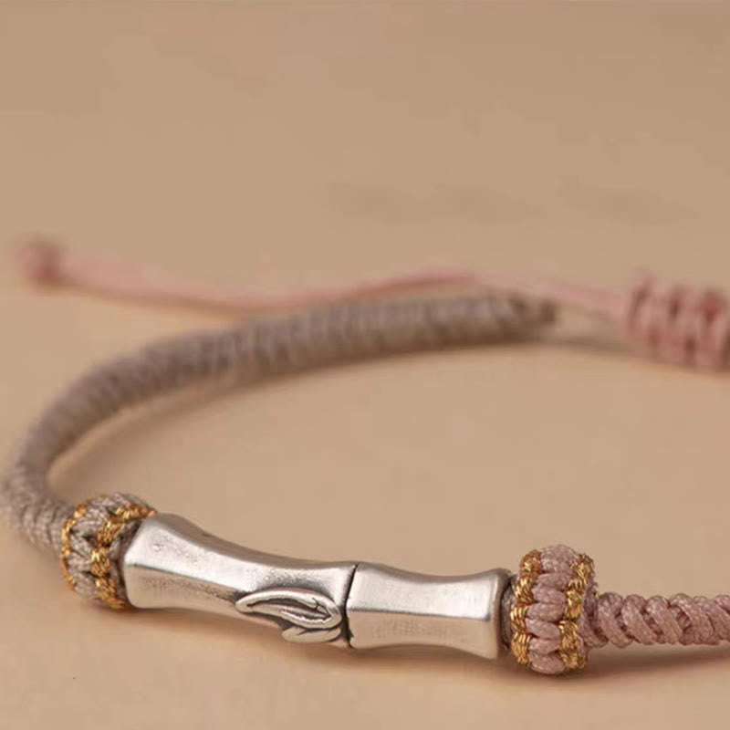 Fortune Jewel 925 Sterling Silver Bamboo Protection Braided Bracelet