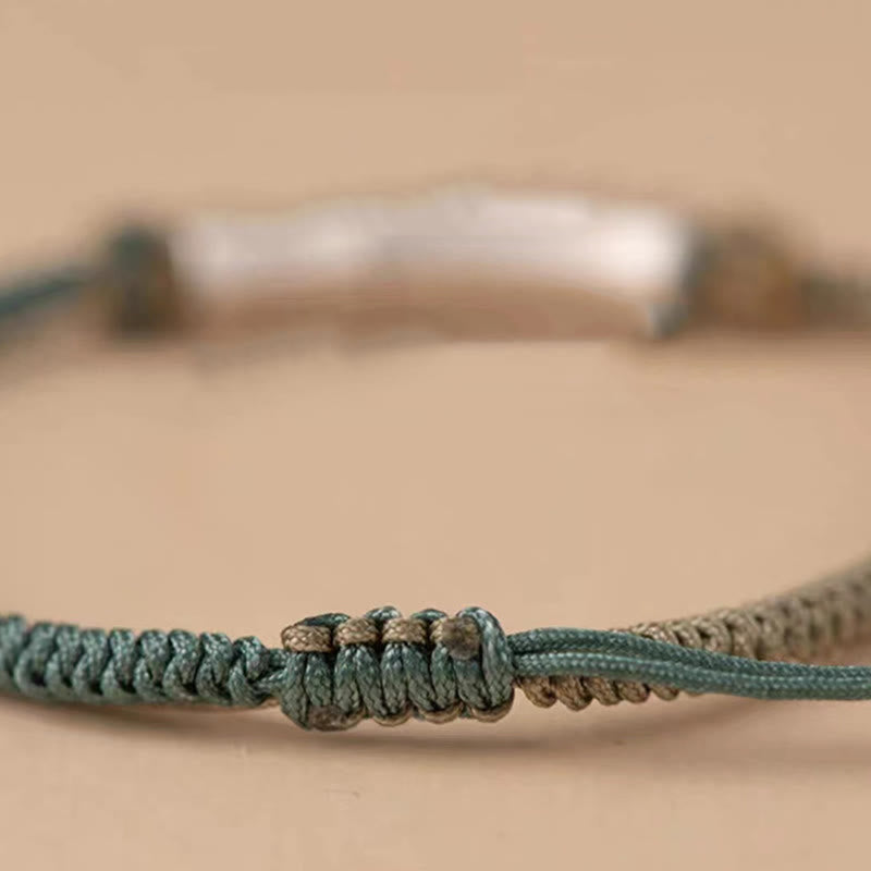 Fortune Jewel 925 Sterling Silver Bamboo Protection Braided Bracelet