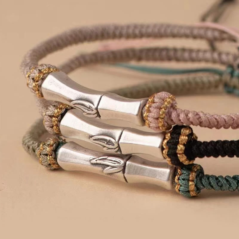 Fortune Jewel 925 Sterling Silver Bamboo Protection Braided Bracelet