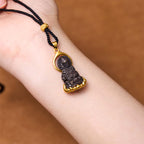Fortune Jewel Tibetan Yellow Jambhala Yellow God of Wealth Buddha Serenity Necklace Pendant Fortune Jewel