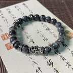 Fortune Jewel Black Glitter Stone PiXiu Power Bracelet