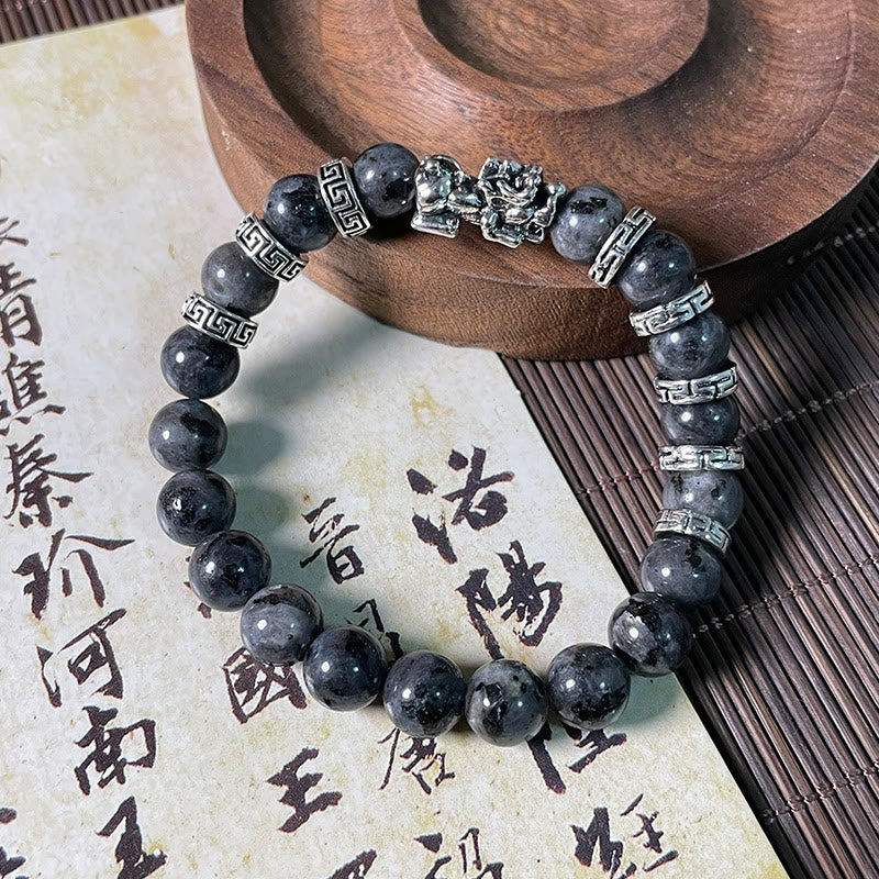 Fortune Jewel Black Glitter Stone PiXiu Power Bracelet