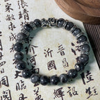 Fortune Jewel Black Glitter Stone PiXiu Power Bracelet