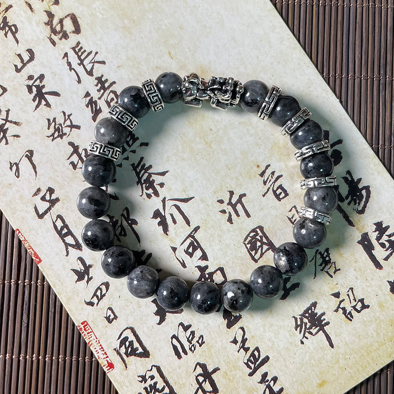 Fortune Jewel Black Glitter Stone PiXiu Power Bracelet