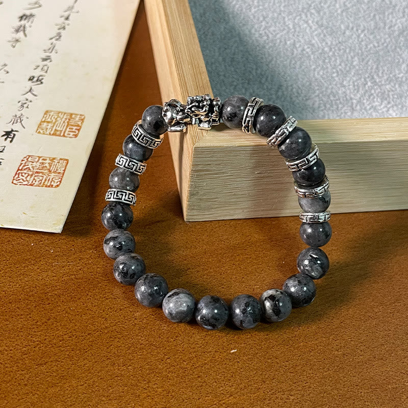 Fortune Jewel Black Glitter Stone PiXiu Power Bracelet