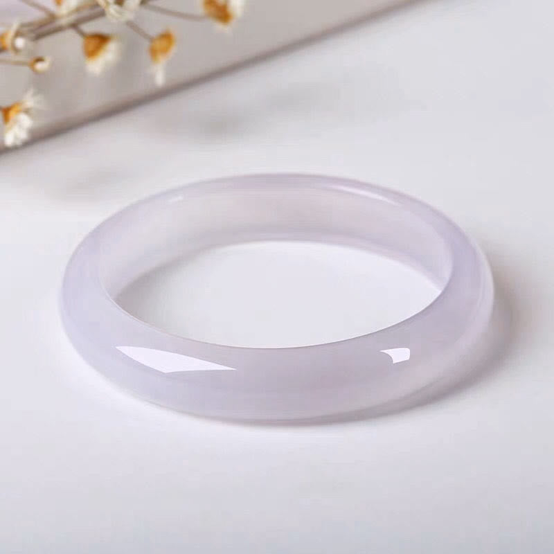Fortune Jewel Natural Chalcedony Positive Energy Bracelet Bangle