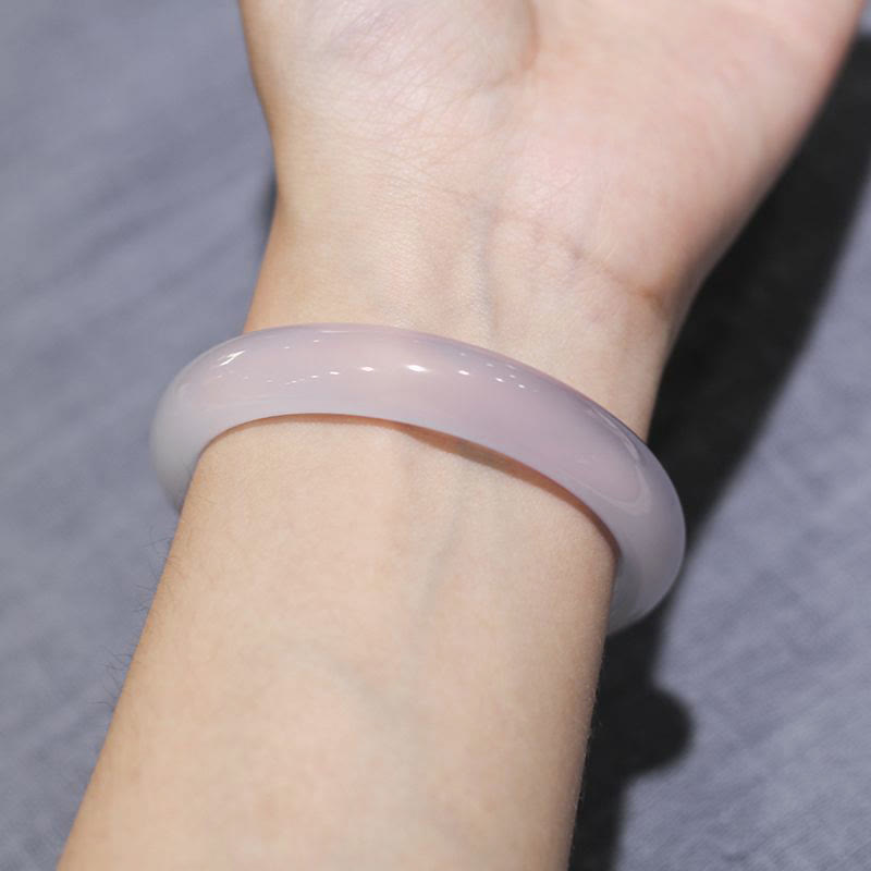 Fortune Jewel Natural Chalcedony Positive Energy Bracelet Bangle