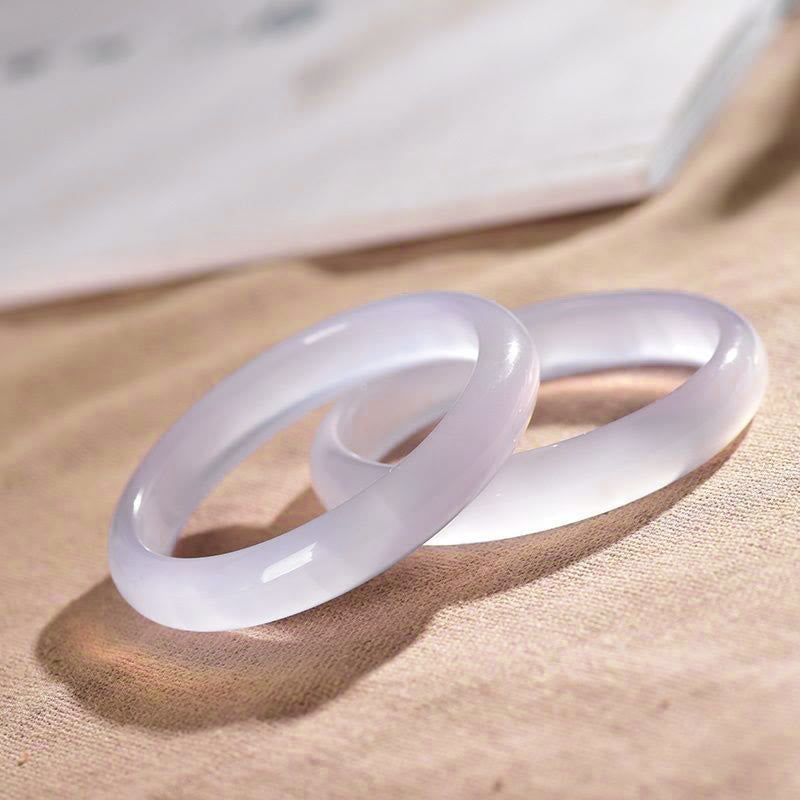 Fortune Jewel Natural Chalcedony Positive Energy Bracelet Bangle