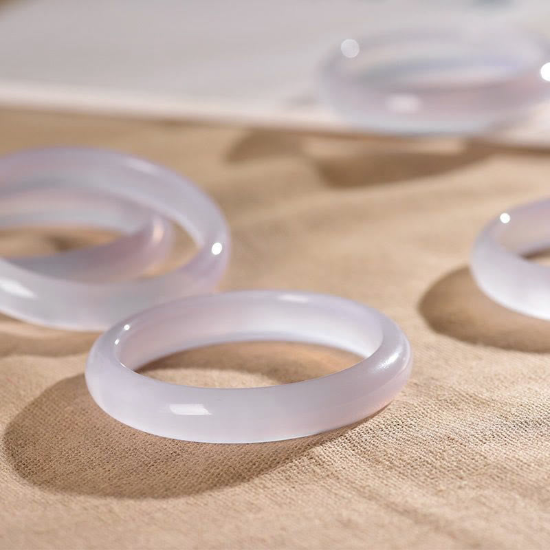 Fortune Jewel Natural Chalcedony Positive Energy Bracelet Bangle