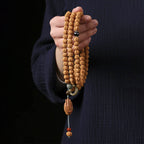 Fortune Jewel Bodhi Seed Three-eyed Dzi Bead Buddha Hand Charm Wealth Bracelet