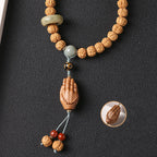 Fortune Jewel Bodhi Seed Three-eyed Dzi Bead Buddha Hand Charm Wealth Bracelet