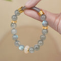 Fortune Jewel Natural Moonstone Gray Agate Healing Change Bracelet