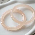 Fortune Jewel Natural Dusty Rose Pink Jade Self-Love Bracelet Bangle