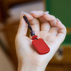 Fortune Jewel Natural Cinnabar Heart Sutra Blessing Key Chain