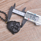 Fortune Jewel Natural Black Obsidian Laughing Buddha Purification Necklace Pendant
