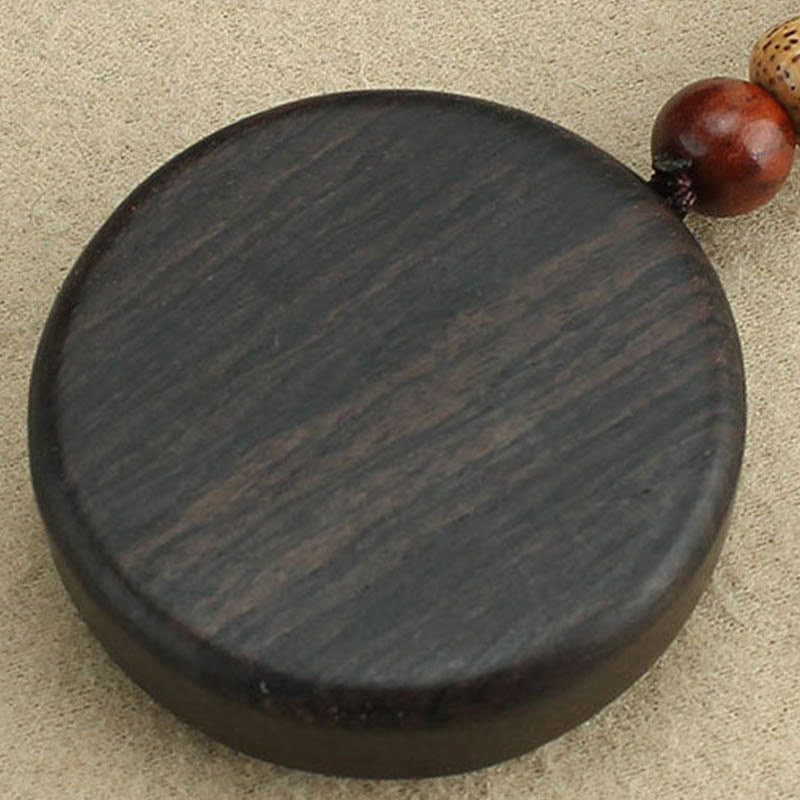 Fortune Jewel Copper Coin Attract Wealth Ebony Wood Red Sandalwood Luck Key Chain Decoration