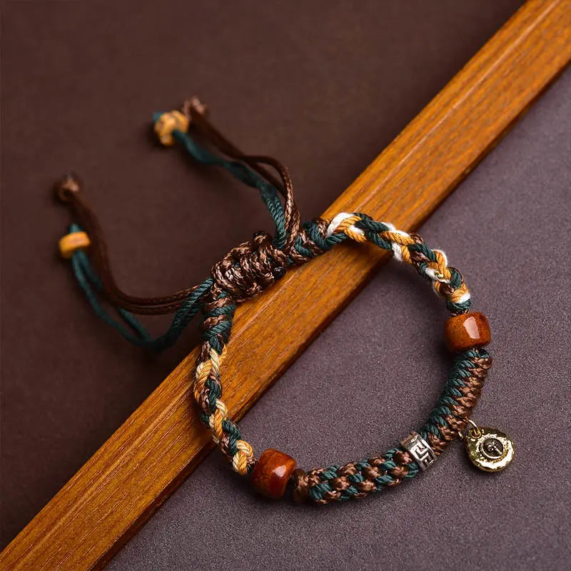 Fortune Jewel "Cheers to Harmony and Blessings" Tibetan Rope Bracelet Includes Gift Message Card Fortune Jewel