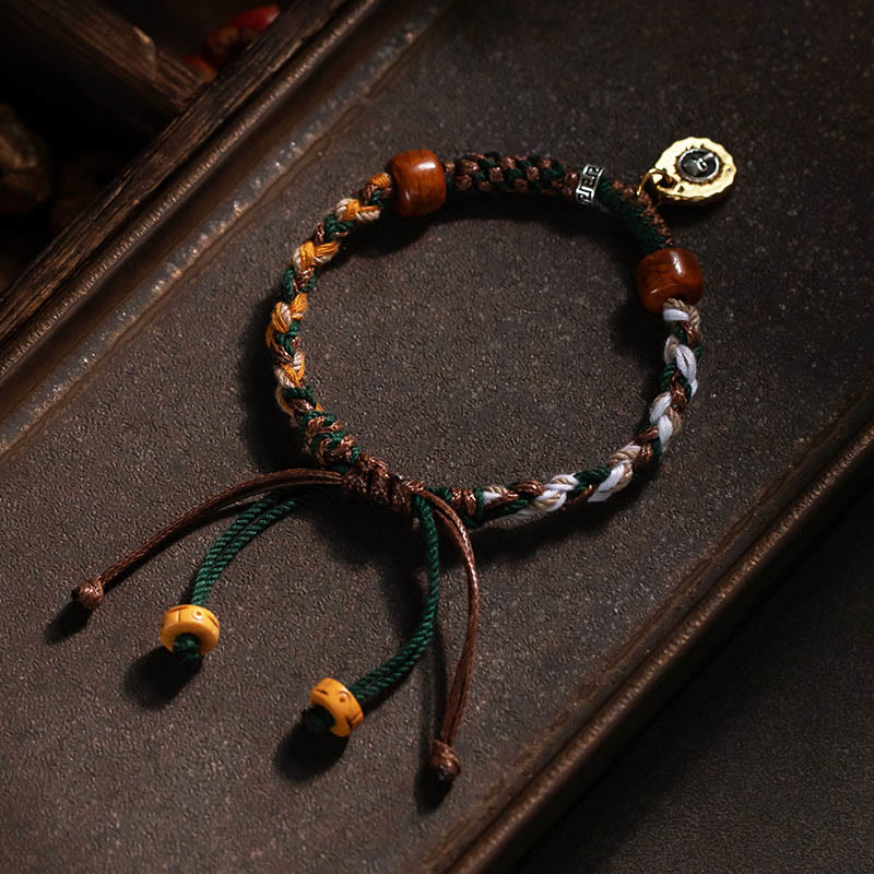 Fortune Jewel Tibetan Bone Beads Luck Rope Bracelet