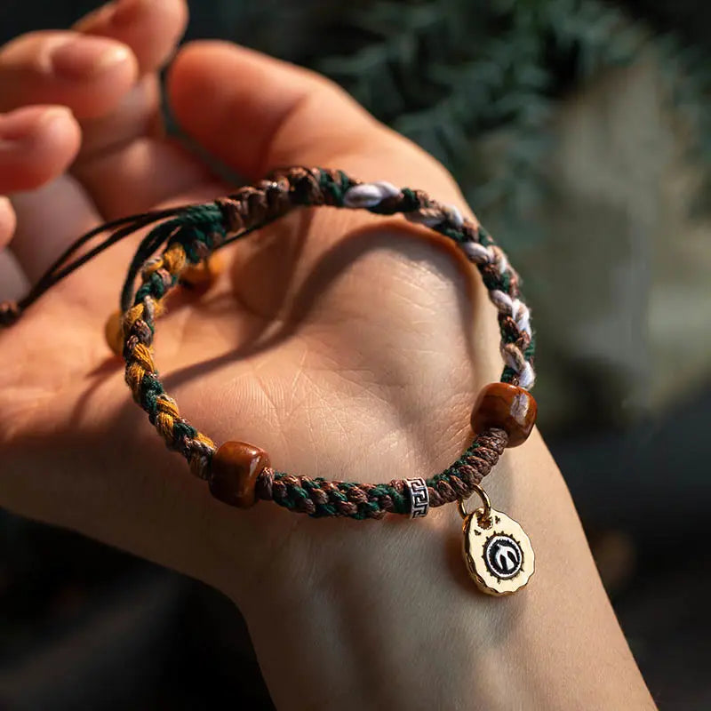 Fortune Jewel "Cheers to Harmony and Blessings" Tibetan Rope Bracelet Includes Gift Message Card Fortune Jewel