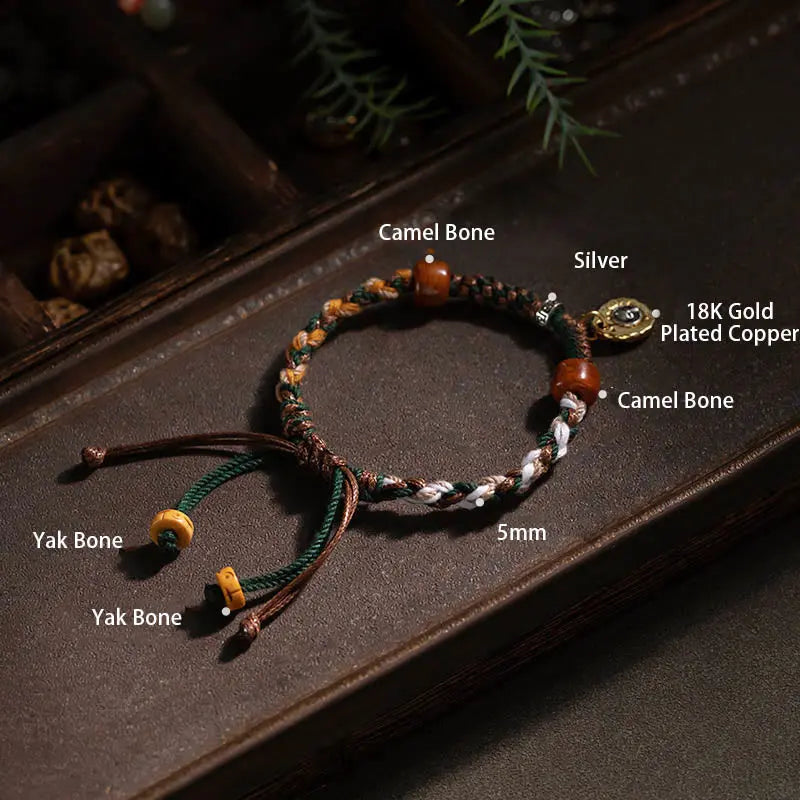 Fortune Jewel "Cheers to Harmony and Blessings" Tibetan Rope Bracelet Includes Gift Message Card Fortune Jewel