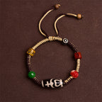 Fortune Jewel Handmade Tibetan Dzi Bead Wealth Braided Rope Bracelet
