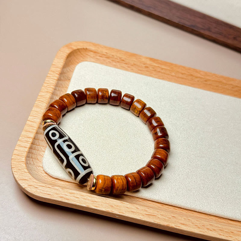Fortune Jewel Tibetan Bone Beads Nine-Eye Dzi Bead Protection Bracelet