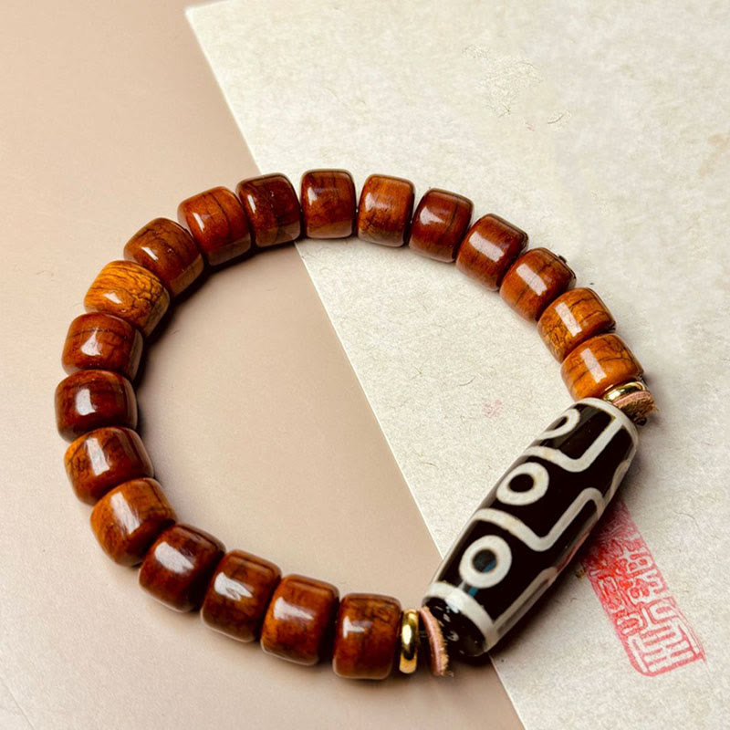 Fortune Jewel Tibetan Bone Beads Nine-Eye Dzi Bead Protection Bracelet