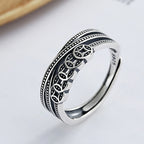 Fortune Jewel 925 Sterling Silver Copper Coins Wealth Blessing Adjustable Ring
