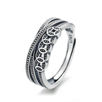 Fortune Jewel 925 Sterling Silver Copper Coins Wealth Blessing Adjustable Ring