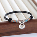 Fortune Jewel Handmade 925 Sterling Silver Fu Character Safe And Well Luck Braided Bracelet