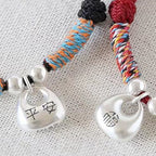 Fortune Jewel Handmade 925 Sterling Silver Fu Character Safe And Well Luck Braided Bracelet