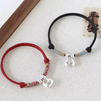 Fortune Jewel Handmade 925 Sterling Silver Fu Character Safe And Well Luck Braided Bracelet