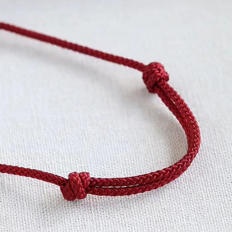 Fortune Jewel Handmade 925 Sterling Silver Fu Character Safe And Well Luck Braided Bracelet