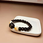 Fortune Jewel Ebony Wood Cute Cat Bodhi Seed Paw Claw Peace Bracelet