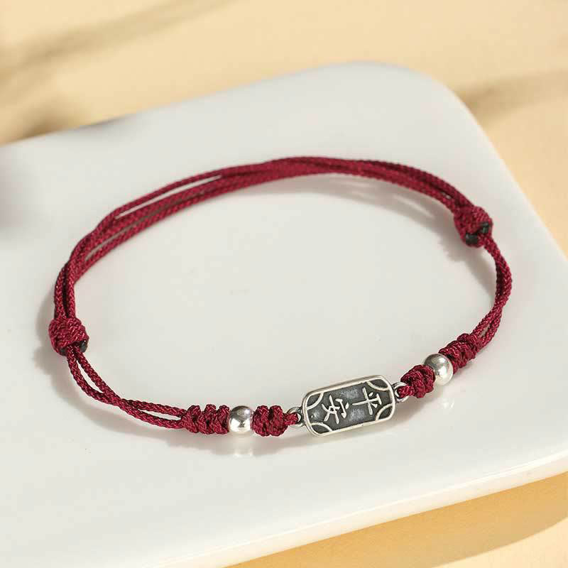 Fortune Jewel Handmade 925 Sterling Silver Peace And Joy Safe Well Protection Braided Bracelet