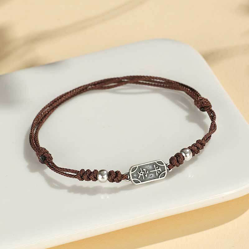 Fortune Jewel Handmade 925 Sterling Silver Peace And Joy Safe Well Protection Braided Bracelet