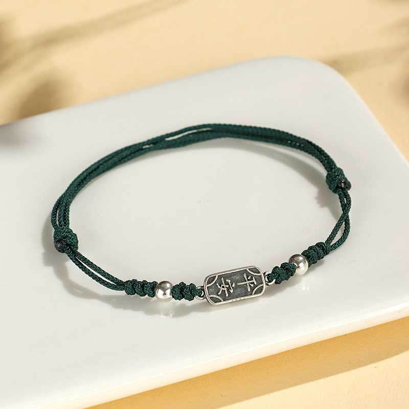 Fortune Jewel Handmade 925 Sterling Silver Peace And Joy Safe Well Protection Braided Bracelet