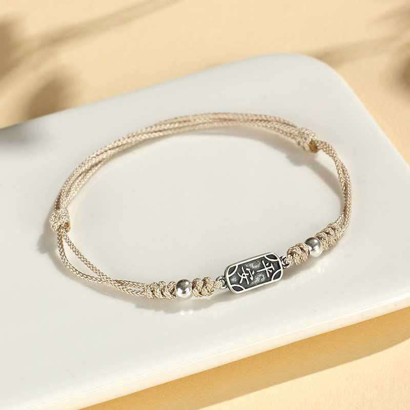 Fortune Jewel Handmade 925 Sterling Silver Peace And Joy Safe Well Protection Braided Bracelet