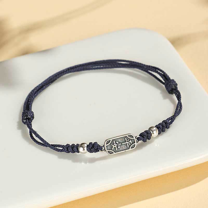 Fortune Jewel Handmade 925 Sterling Silver Peace And Joy Safe Well Protection Braided Bracelet