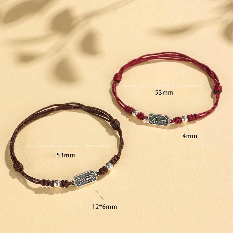 Fortune Jewel Handmade 925 Sterling Silver Peace And Joy Safe Well Protection Braided Bracelet